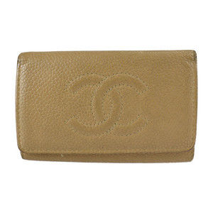 Chanel 6 Key Case Caviar Skin Beige Gold Hardware